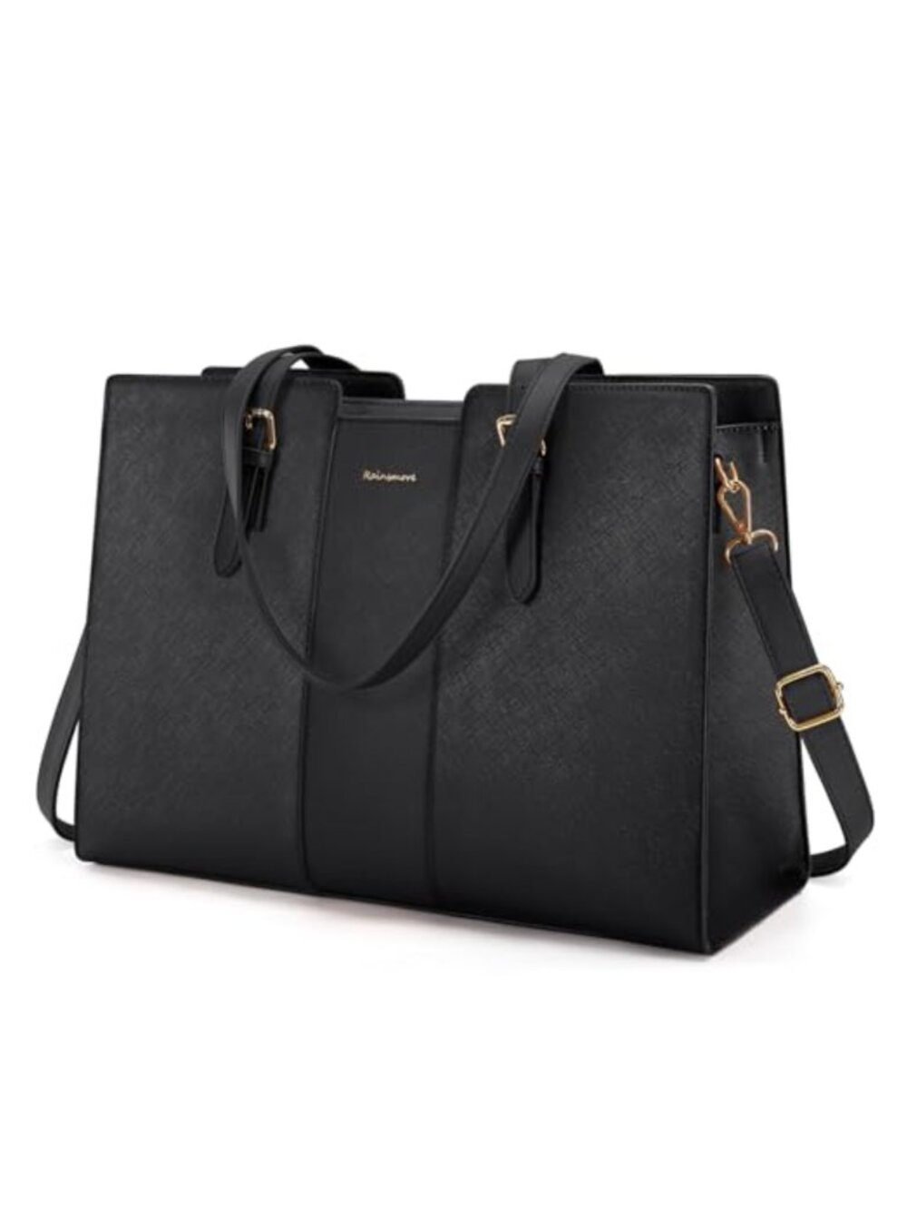PU Leather Laptop Bag 15.6 Inch Tote with Adjustable Strap